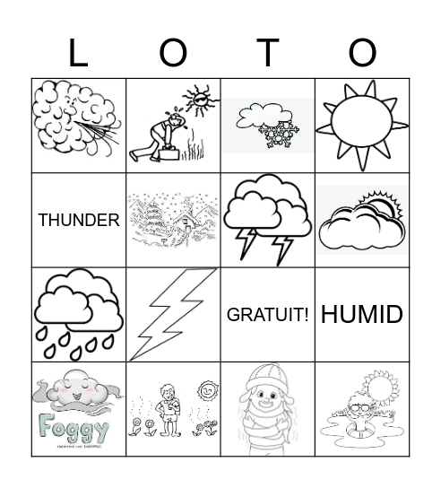 Quel temps fait-il? Bingo Card