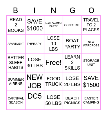 JASS' 2023 BINGO GOALS Bingo Card