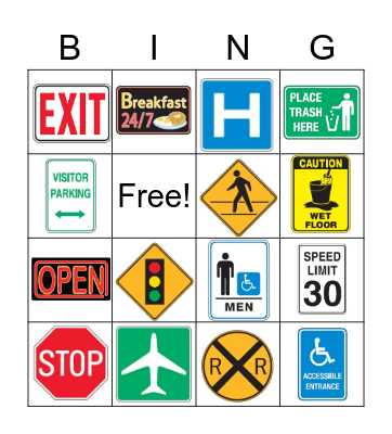 Community Signs unit 1-6 Bingo Card