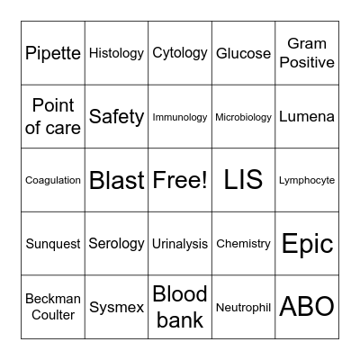 Lab Week Bingo Card