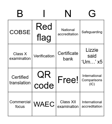 Combatting Education Fraud Bingo Card