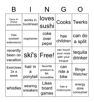 Be Yourself Bingo Card