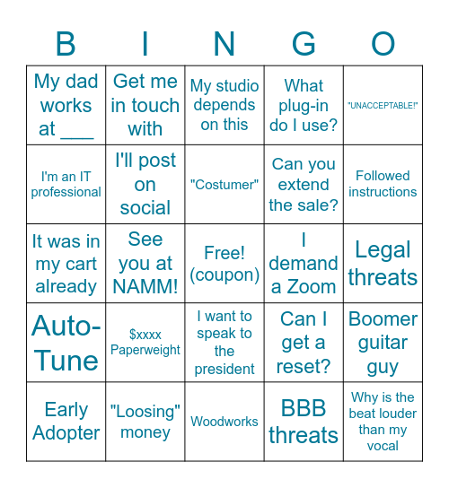 CS Bingo Card