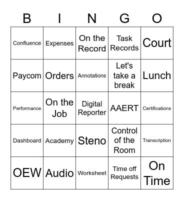 Area Digital Reporter Manager Training Day 1 Bingo Card