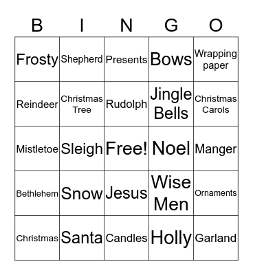 Christmas Bingo Card