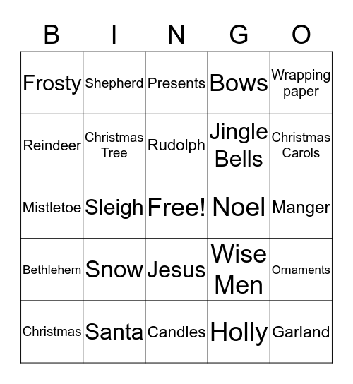 Christmas Bingo Card