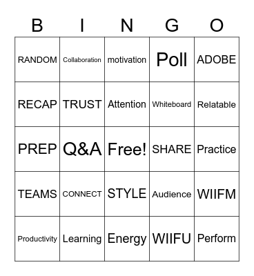 CM2 L.E.D. BINGO Card