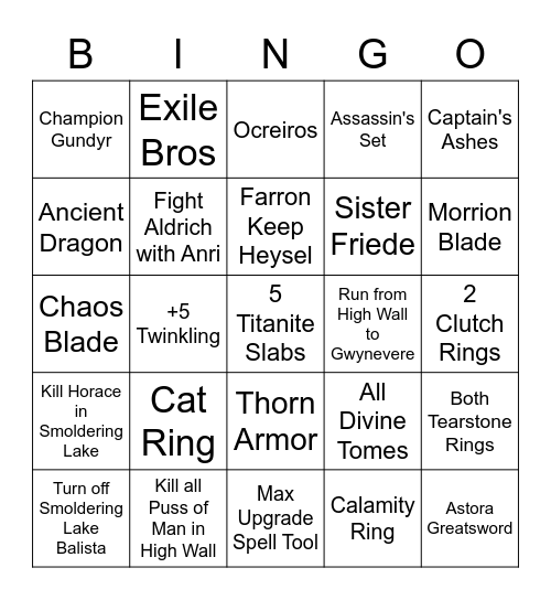 DS3 Bingo Card