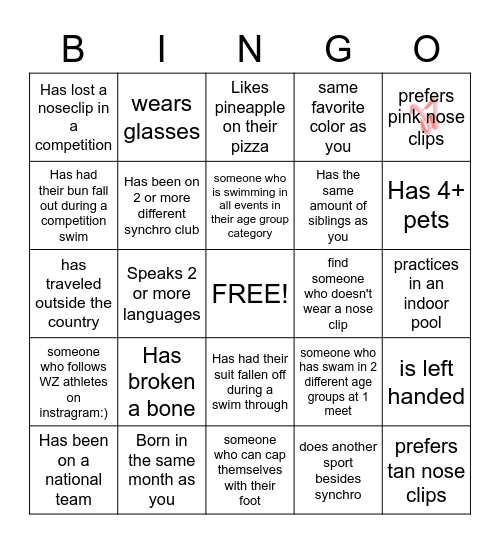 West Zone Banquet Bingo Card