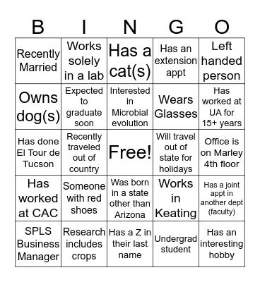 PLANT SCIENCE BINGO Card