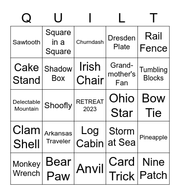 QUILT BLOCKS Bingo Card
