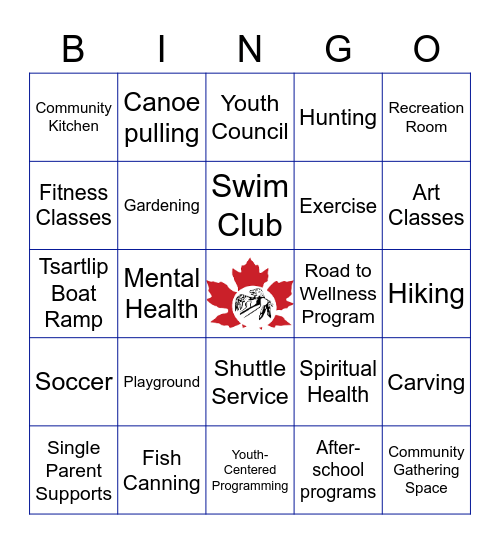 Youth & Family Wellness Bingo Card