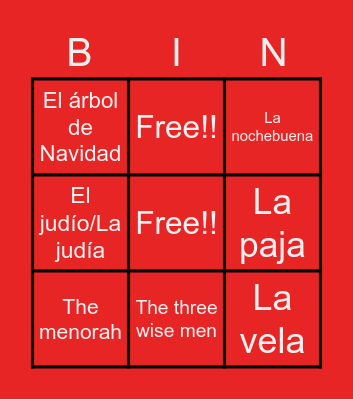 Vocabulary Bingo Card