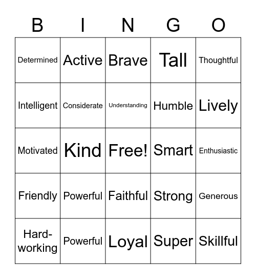 SUPERHERO BINGO Card