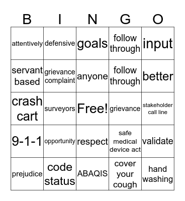 Education Bingo Card