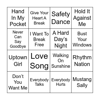 Speedy Glee Bingo Card