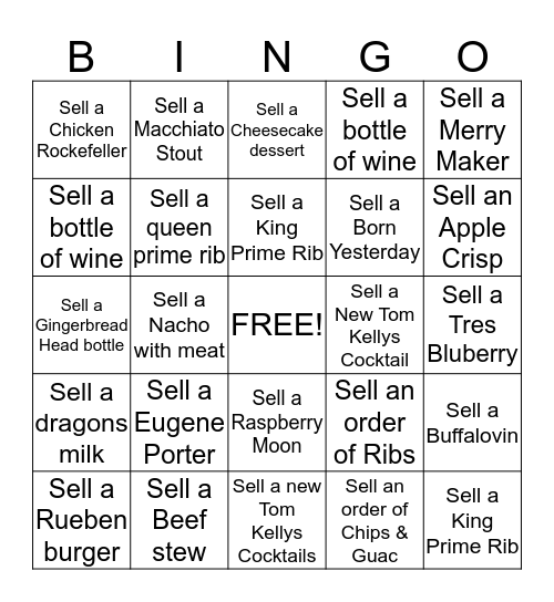 Server Bingo Card