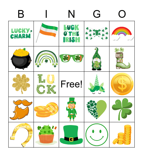 St. Patrick's Day Bingo Card