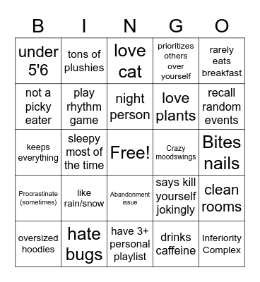 hallu similarity bingo Card