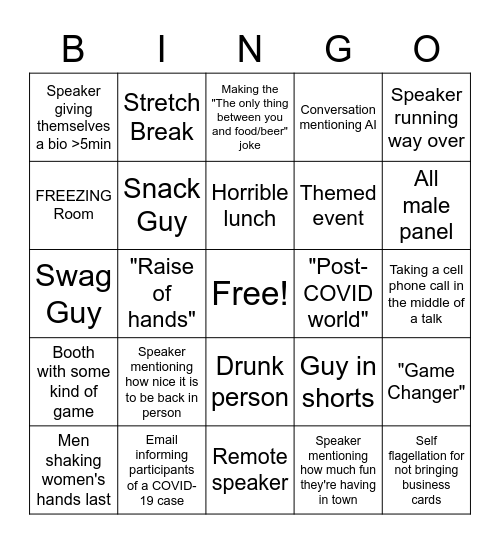 Conference Bingo Card