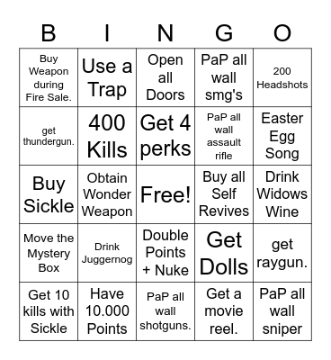 Ascension bingo Card
