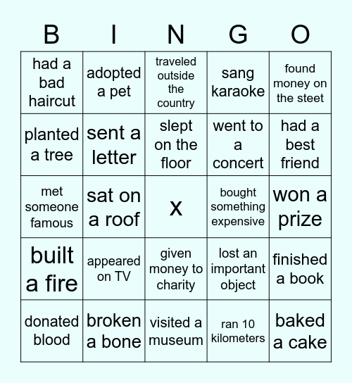 Have you ever? Bingo Card