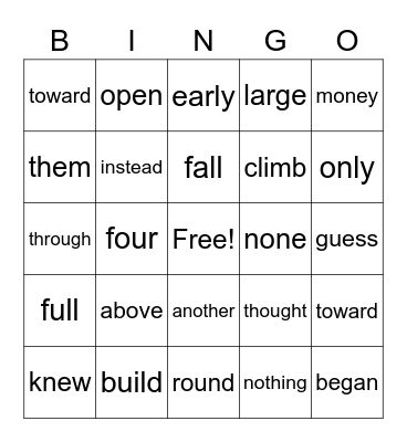 1-5b Bingo Card