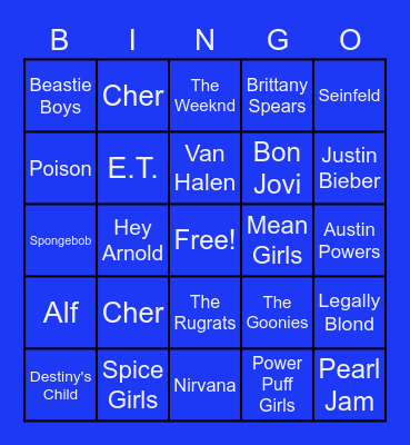 Time of Your Life BINGO Card