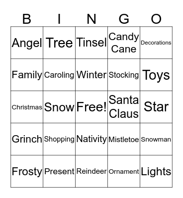 Christmas Bingo Card