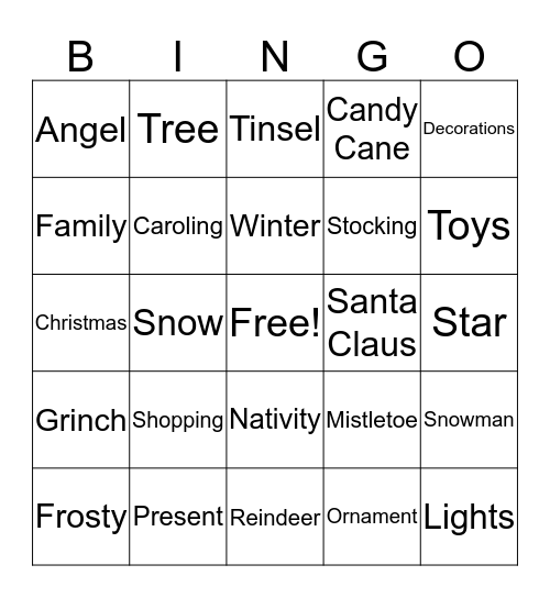 Christmas Bingo Card