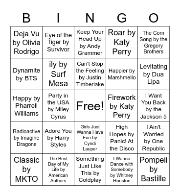 Fun Music Bingo! Bingo Card