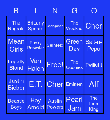 Time of Your Life BINGO Card