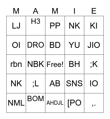 DO YOU KNOW! Bingo Card