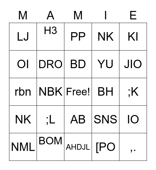 DO YOU KNOW! Bingo Card