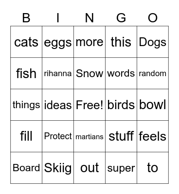 RKO Bingo Card