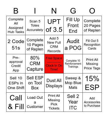 HFT 513 Bingo Card