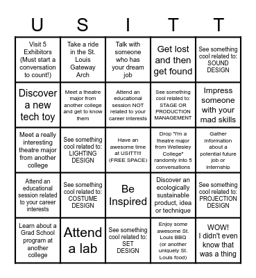 USITT 2023 BINGO!!! Bingo Card