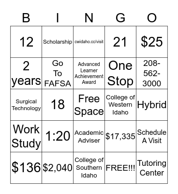 CWI BINGO Card