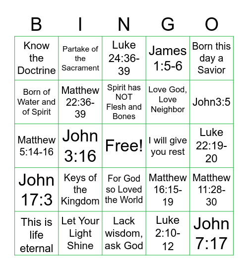 DM New Testament Fall 2023 Bingo Card