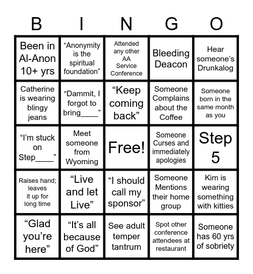 WCRAASC SHENANIGANS Bingo Card