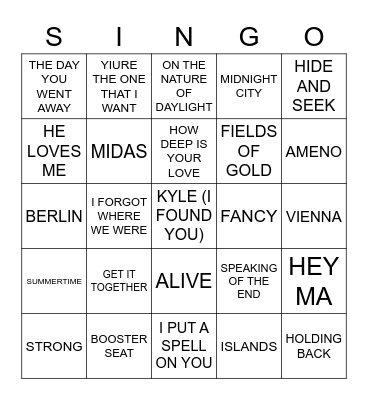 798 SHI’S LAST LIST Bingo Card