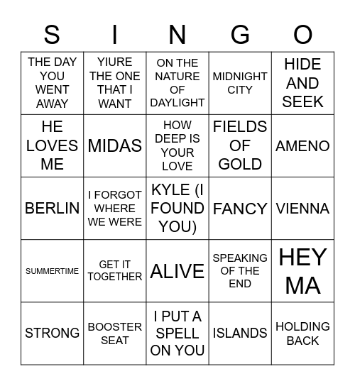 798 SHI’S LAST LIST Bingo Card