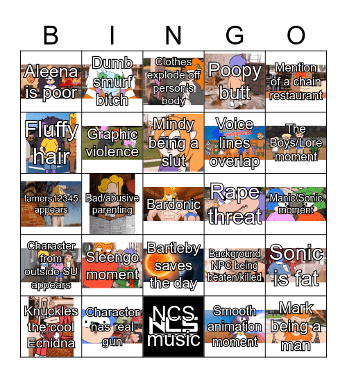 Tamers12345 Bingo Card