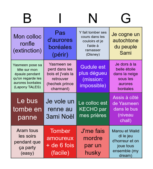 Lapony Tales Bingo Card