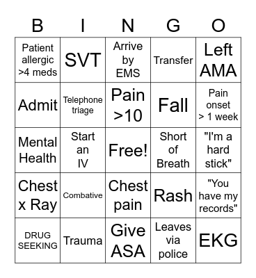 NURSE BINGO Card