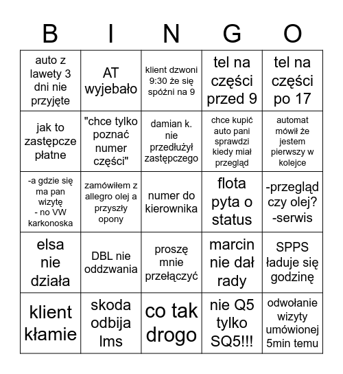 BDC Bingo Card