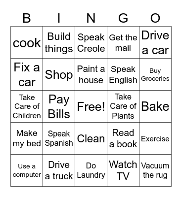 Can you BINGO Card