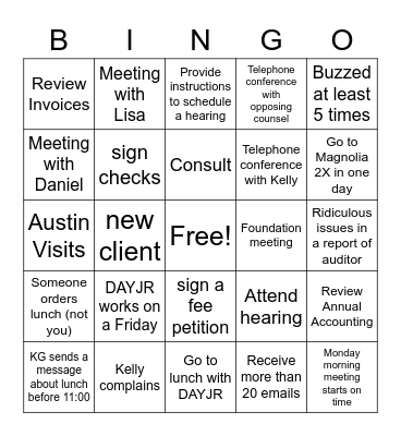 D3's Bingo Card Bingo Card