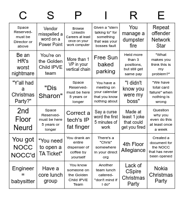 CSpire Bingo Card