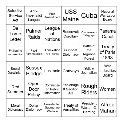 Unit 10 Exam Review Bingo Card